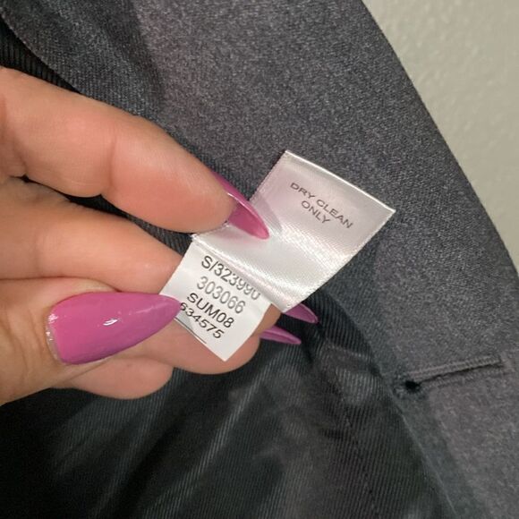 Banana Republic Modern Blazer Jacket Mens 40R Dark Gray Three Button 100% Wool - Picture 7 of 12